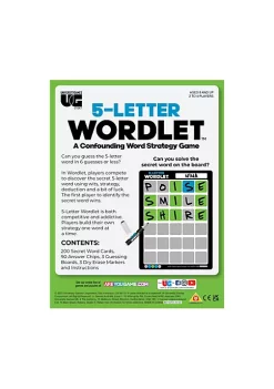 University Games 5-Letter Wordlet - A Confounding Word Strategy Game -Jellypop Sales Belk 1615