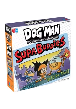 University Games Dog Man Supa Buddies Lenticular Jigsaw Puzzle: 100 Pcs