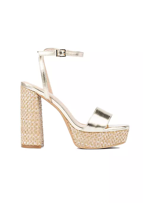 New York & Company Odalina Women's Raffia Platform Heels 4 New York & Company Odalina Women's Raffia Platform Heels - Image 2