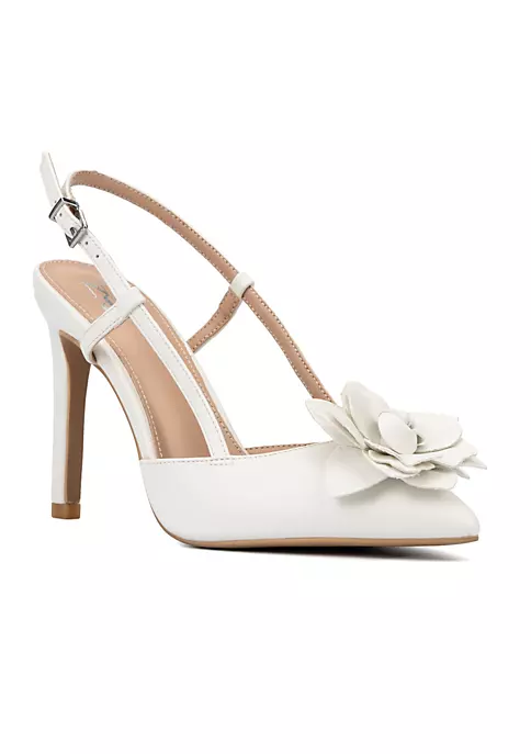 New York & Company Rosemarie Women's Flower Slingback Heels 7 New York & Company Rosemarie Women's Flower Slingback Heels - Image 5