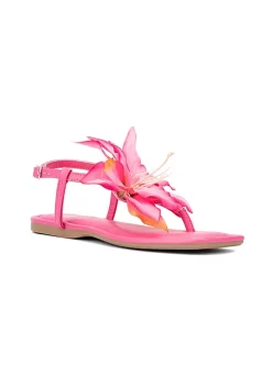 New York & Company Big Flower Women's T-Strap Sandal