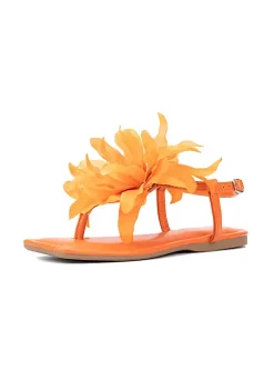 New York & Company Big Flower Women's T-Strap Sandal -Jellypop Sales Belk 856